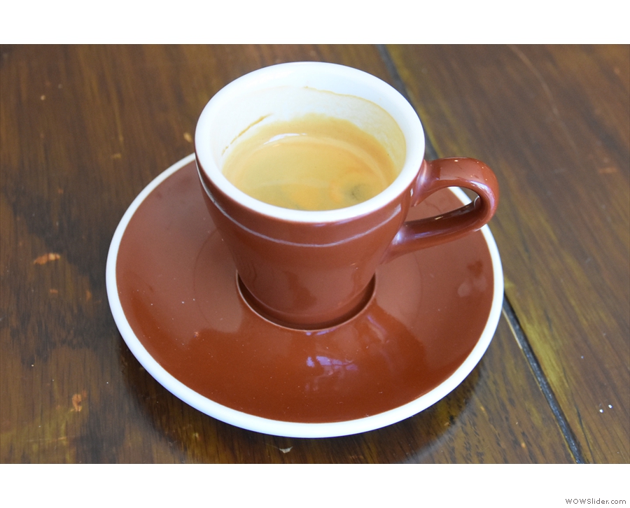 I followed this with a shot of the guest espresso, a naturally-processed Finca Licho...