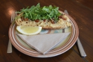 I had this with my lunch, the homemade hummus toast from the specials menu.