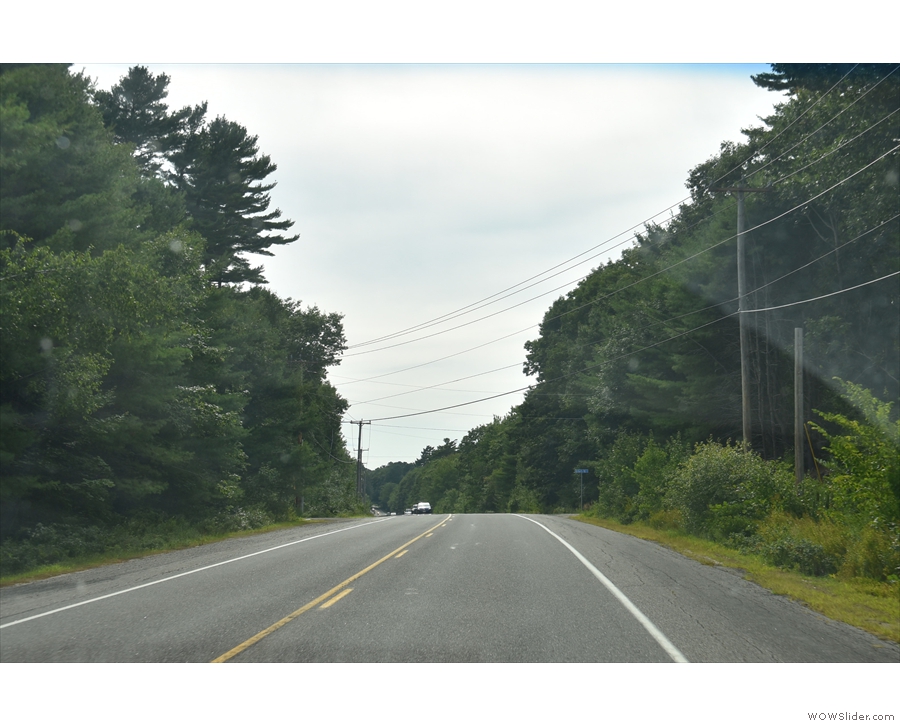 We were still on Route 9, the road we'd been following. Now it was largely tree-lined...