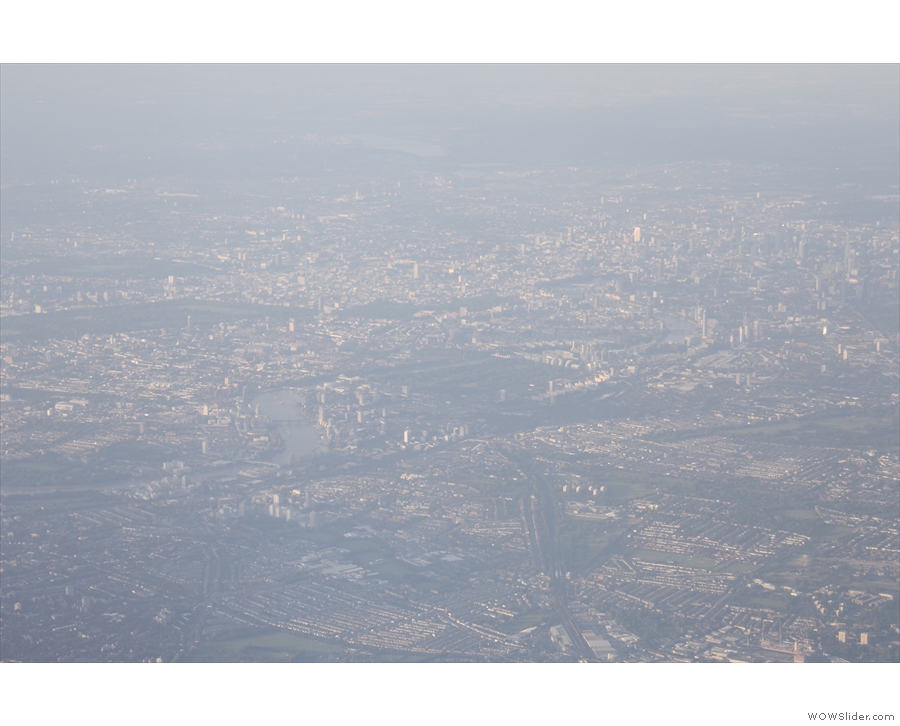 Instead, we flew east over South London, passing over Richmond...