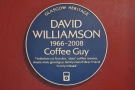 There's a plaque here commemorating Tinderbox's founder, David Williamson.