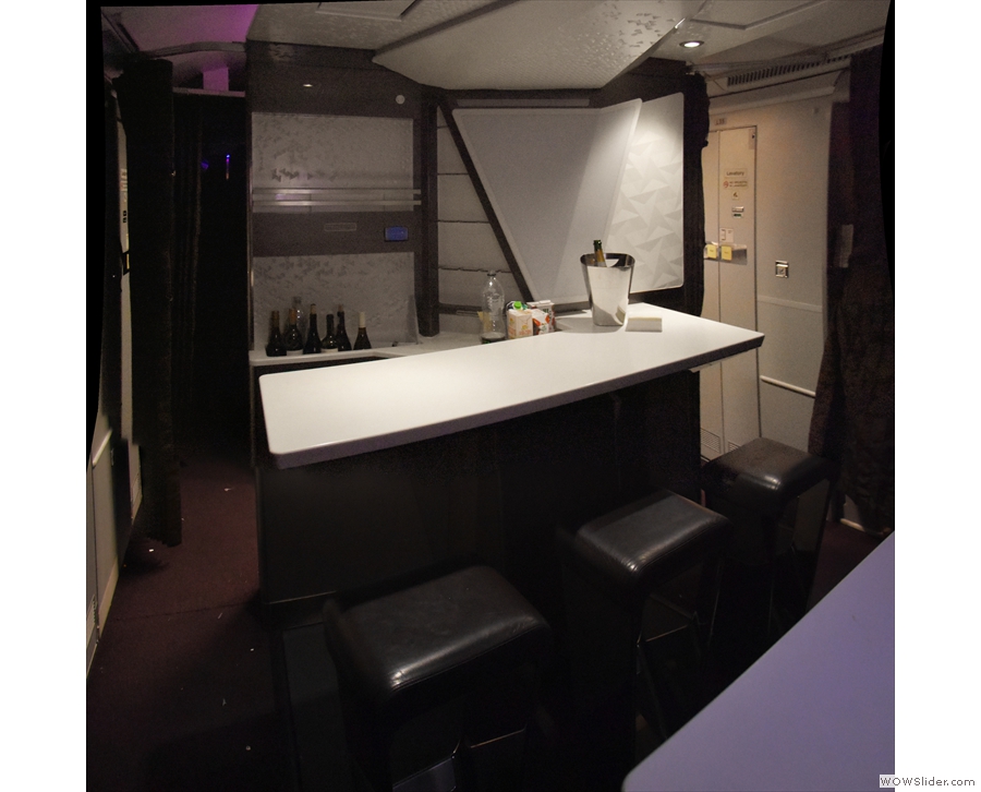 One of the neat things is the bar at the rear of the cabin, a great place to socialise.