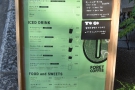 The other side is more informative, by the way, displaying the coffee menu.