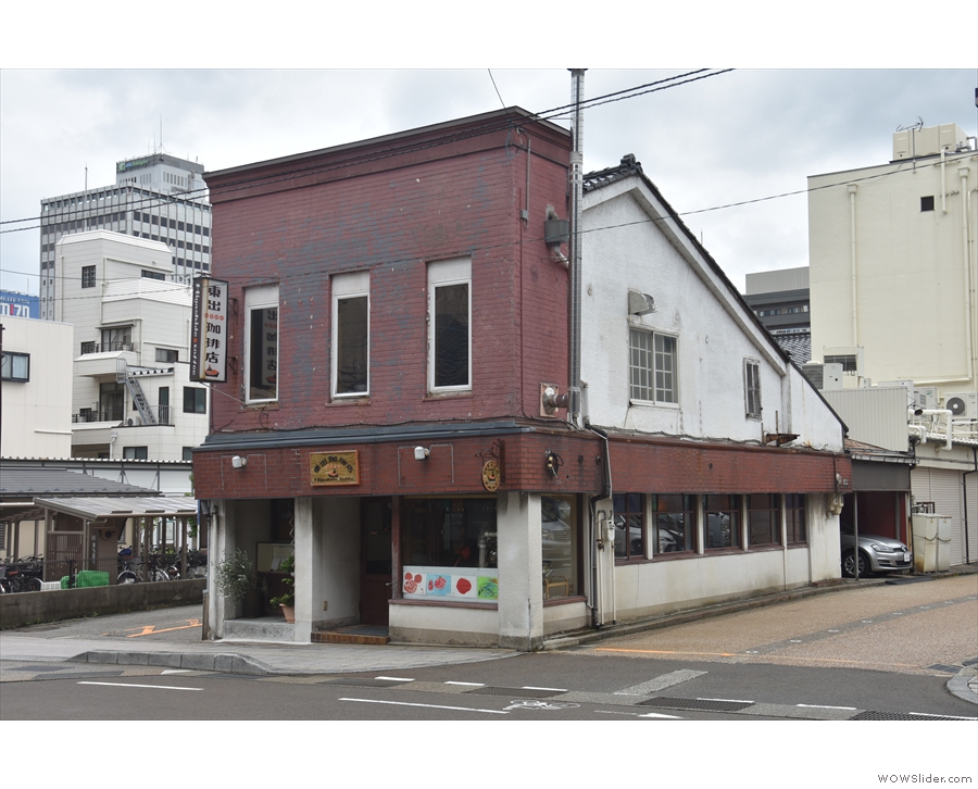 Higashide Coffee in Kanazawa, on the ground floor of this interesting building.
