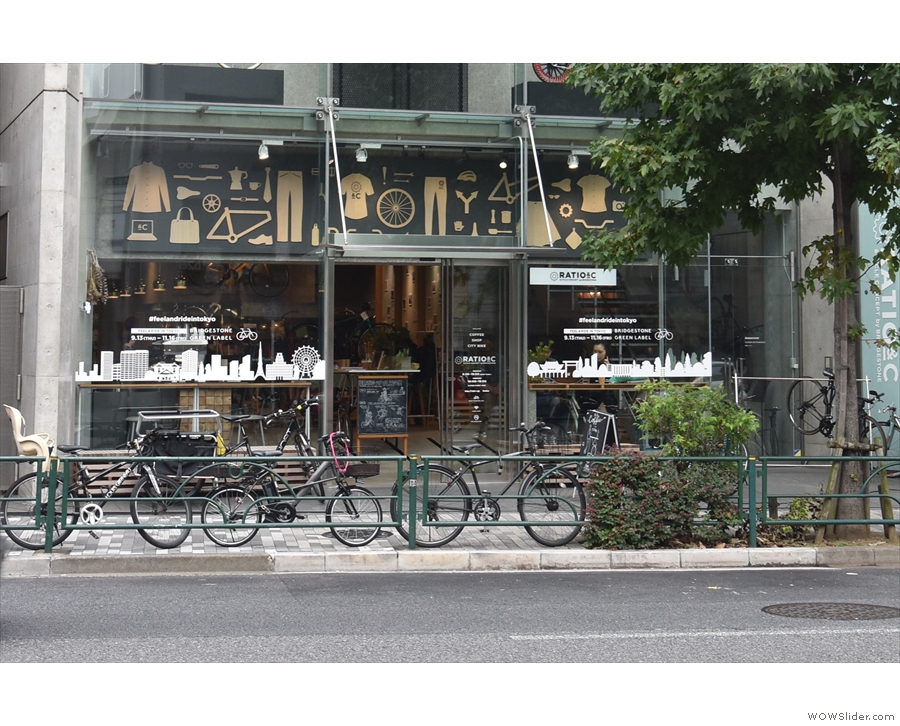 It's Ratio &C, a concept cycle shop, with a coffee bar from Onibus Coffee.