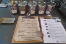 On my return, this was the menu, looking very similar, with the choice of beans in jars...