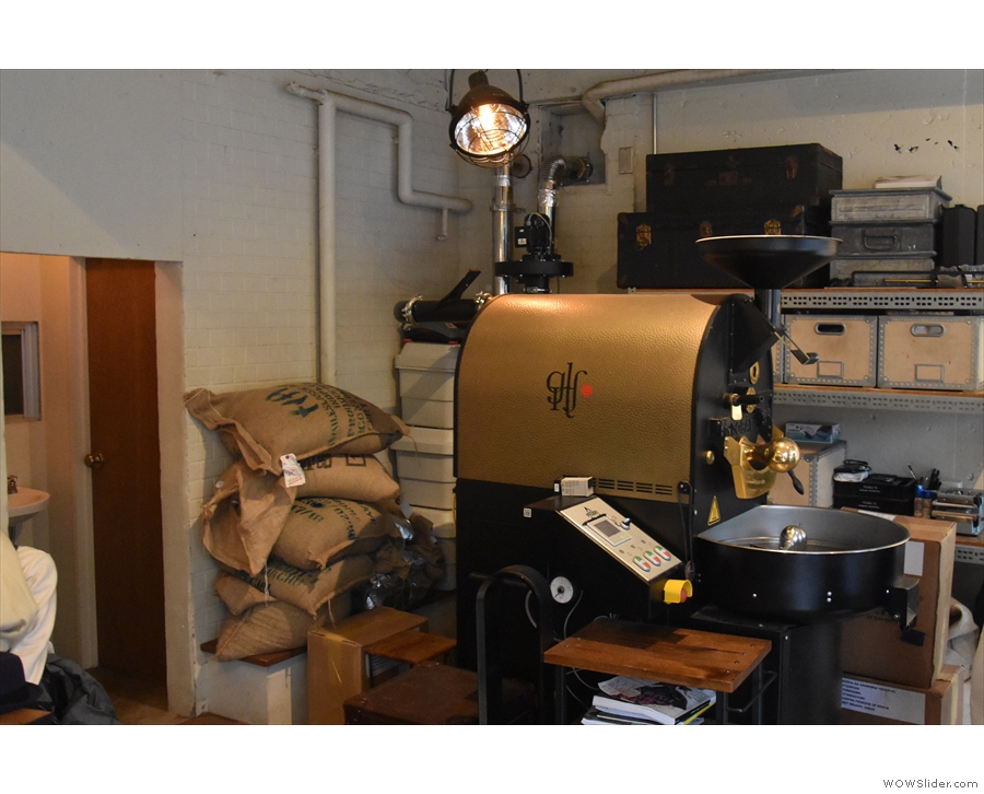 The coffee's roasted on-site, by the way, on this 5kg Probat on the other side of the room.