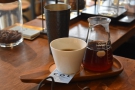 An example of a single-origin, served in a carafe, with a cup on the side. 