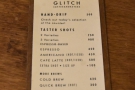 You can buy coffee by the cup at Glitch, but what drew me in were the tastnig flights.