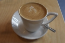 I started with a flat white made with the Jailbreak blend. The white cups...