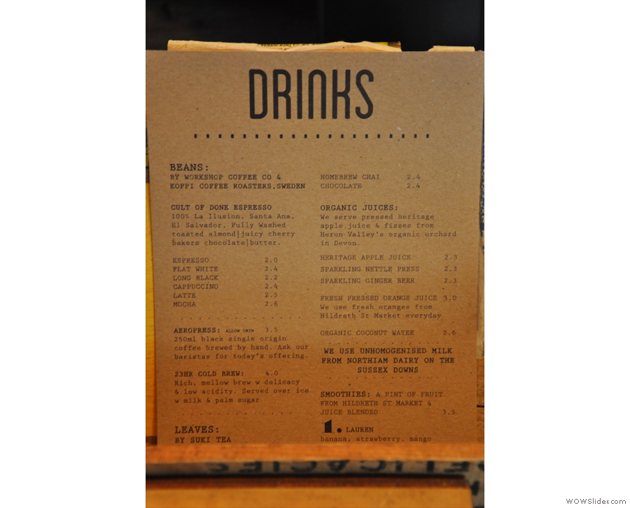 The drinks menu.