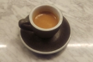 ... settling for a shot of the single-origin Brazilian espresso...