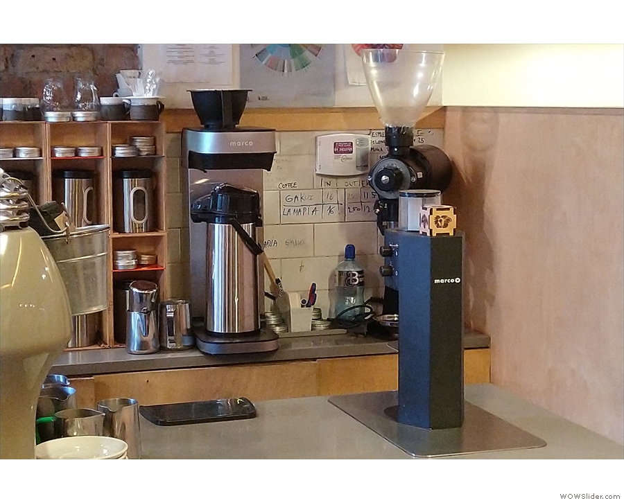 ... with the filter station, compete with Marco Beverage Systems SP9 at the far end.