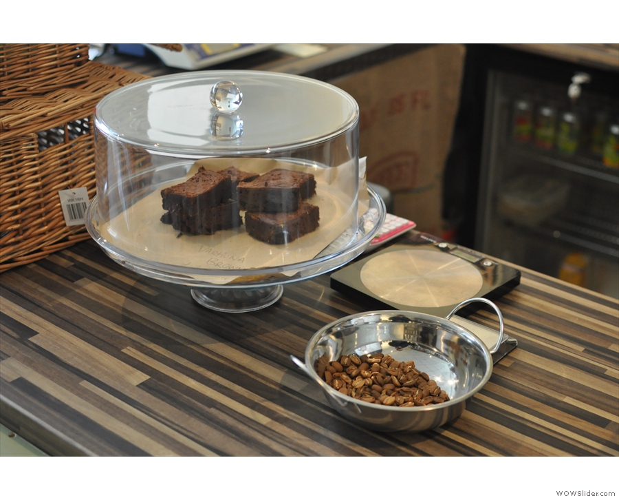 A brownie to go with your coffee? Yasmeen also roasts her own beans at home, but they're not for sale yet.