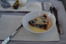 Pudding was an excellent, a warm fruit tart with crème anglaise...