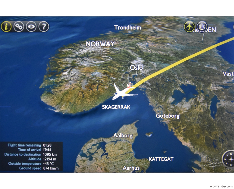 Rewind a little. As we headed out along the coast of Norway wth 90 minutes to go...