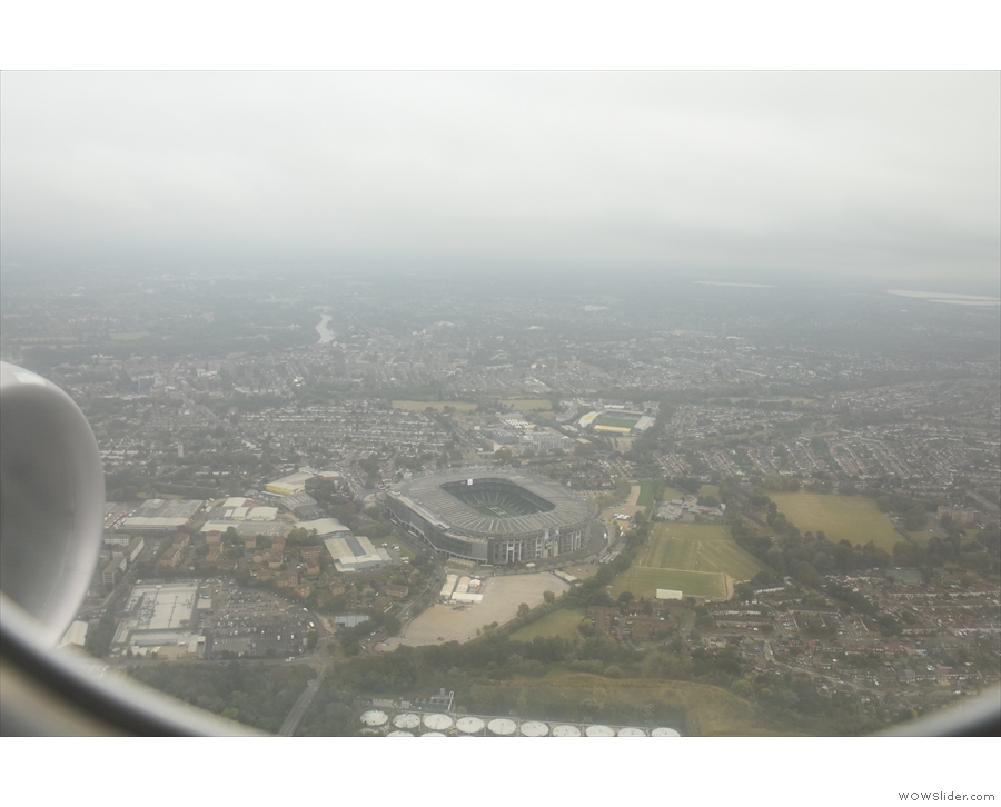... and then flew just north of Twickenham stadium...