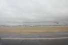 We pass a British Airways hanger as we decelerate down the runway.