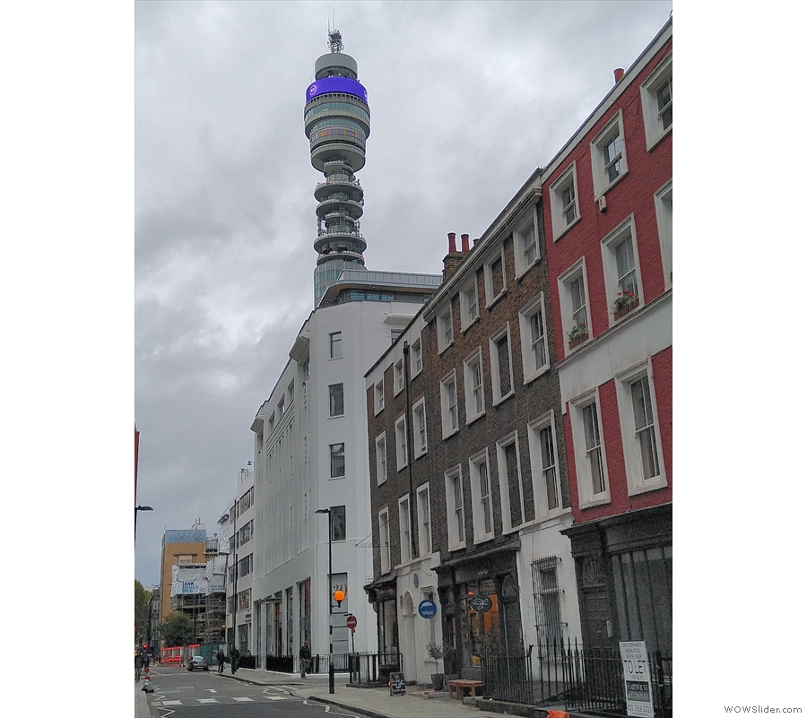On Cleveland Street in Fitzrovia, under the shadow of the BT Tower, stands Kafi...