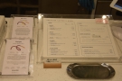 There are information panels to the left of the menu, detailing the single-origins on offer.