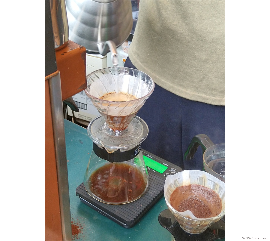 And finally, there was a pour-over or two, which you can watch being made through...