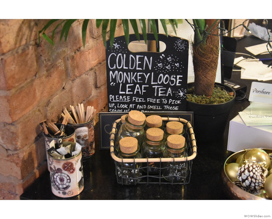 ... tea from Golden Monkey Tea Co, which you are welcome to smell samples of!