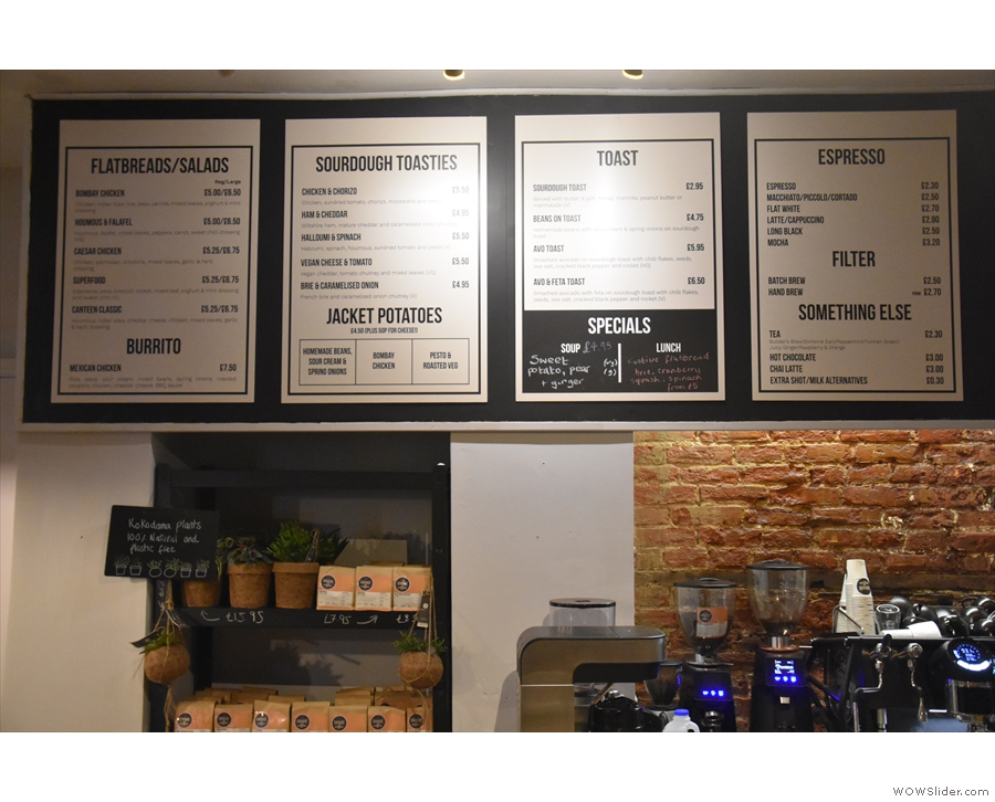 ... with the menu boards high above the counter. The first three are for food...
