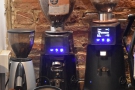 ... with its two grinders, one for the house blend and one for the single-origin option...