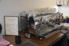 The heart of the coffee operation is the three-group Black Eagle espresso machine.