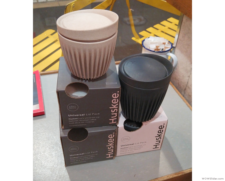 Moving with the times, Society now sells these Huksee reusable cups.