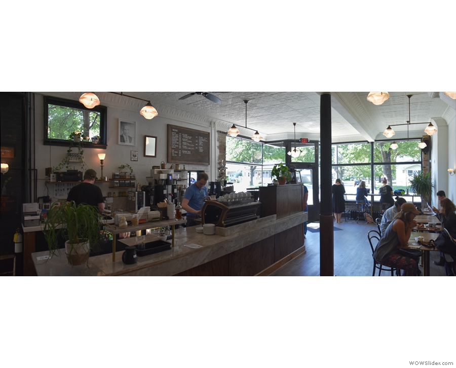 A view of Spyhouse Coffee from the back, left-hand corner. However, there's more.