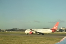 We passed all sorts of airlines on the runway. Here's a Virgin Atlantic plane...