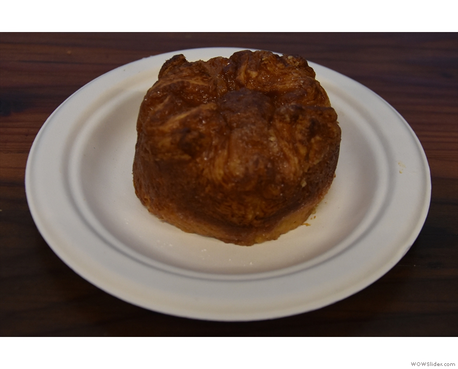 Meanwhile, I had one of the award-winning Kouign Ammon (served warm)...