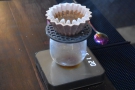 I decided to put the Origami filter to the test. Here my coffee has been left to bloom.