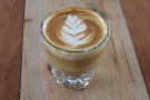 I started off with a lovely cortado, made with the Cascades blend, which I had...