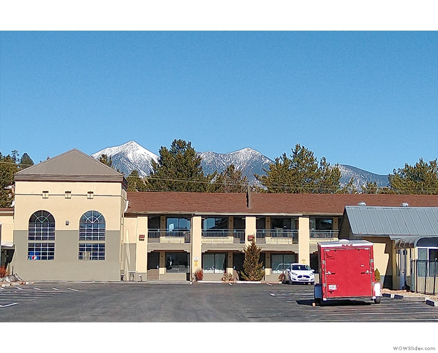 I left my motel in Flagstaff, complete with snow-capped mountains as a backdrop...