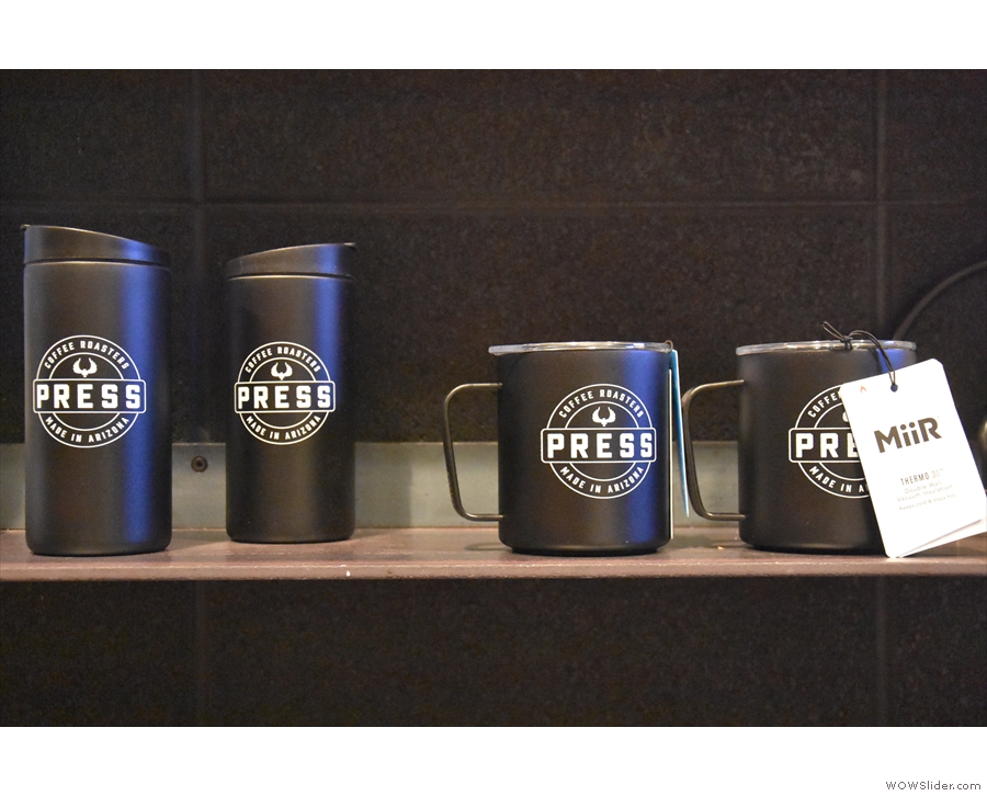 ... along with various pieces of merchanise, including MiiR mugs/tumblers, again in black...