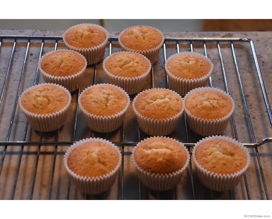 Talking of cakes, these had just come out of the oven. Everything is cooked on site...