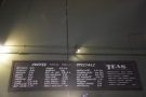 The drinks menu, meanwhile, is on the wall above/behind the counter.