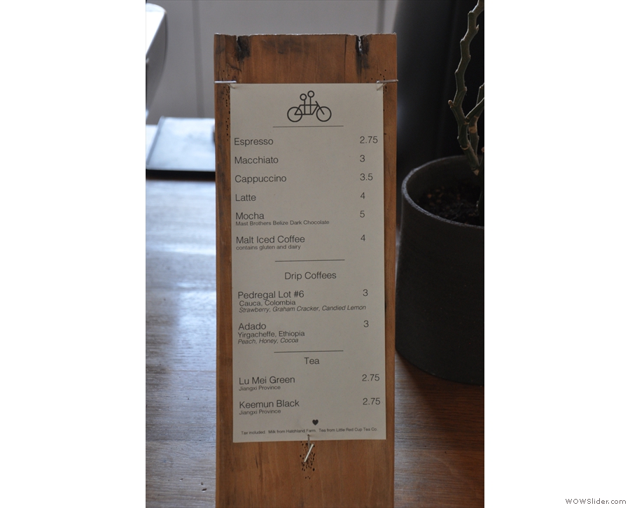 The menu has also had a bit of an upgrade. This is what it was like in 2015... 