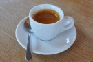 My espresso on its own. Loving the classic, white cup.