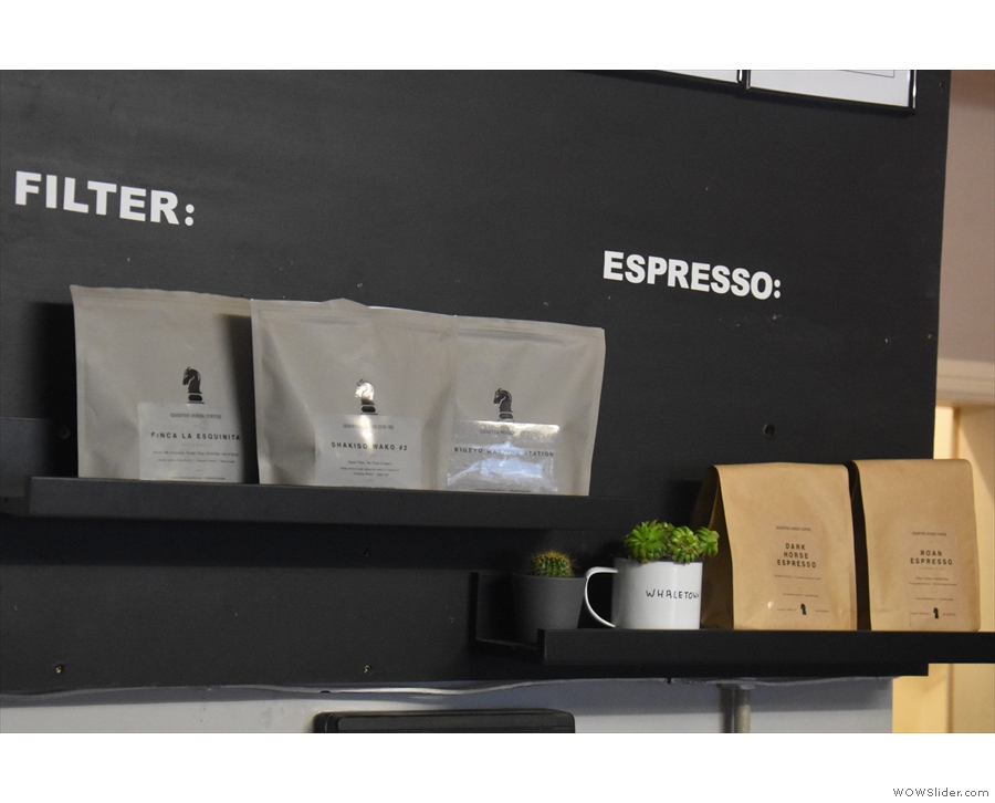 The filter and espresso choices (all from Quarter Horse during our visit) are also displayed.