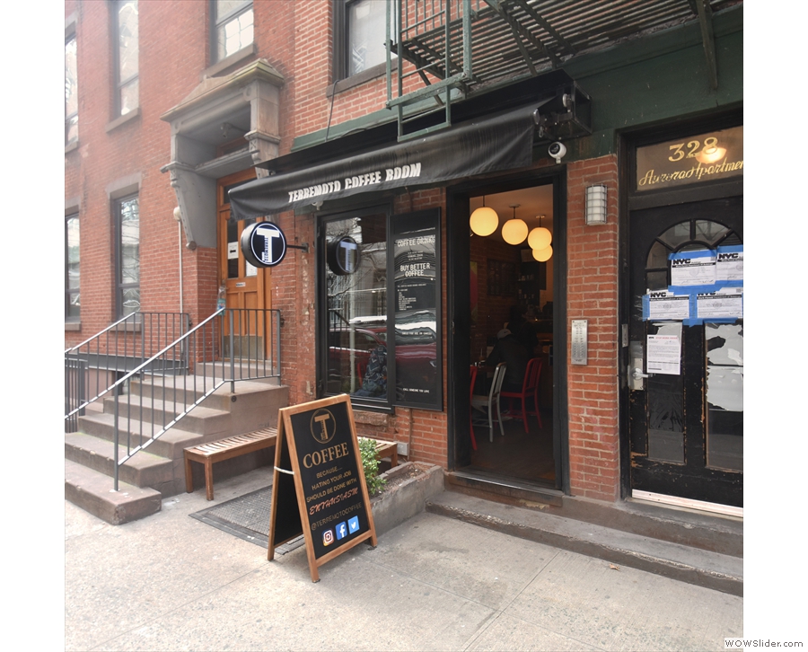 Terremoto Coffee on W15th Street, New York, where, rather than an earthquake...
