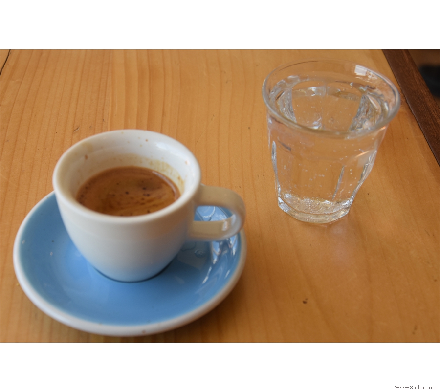 ... an espresso, both made with the house coffee, a Honduran single-origin.