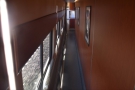 There's a narrow corridor along the side of each sleeper carriage...