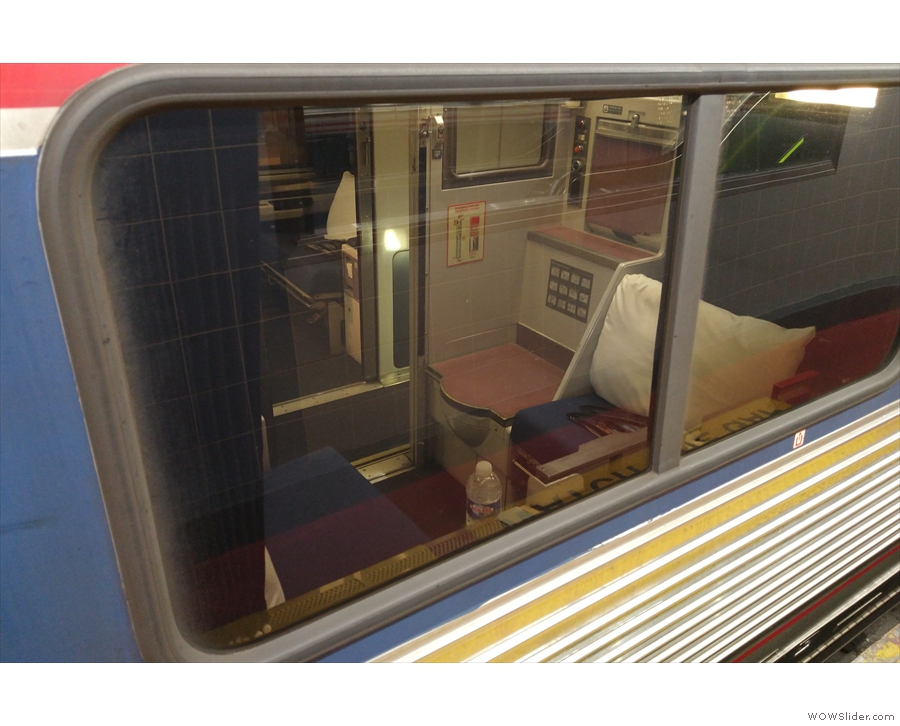 A view of our compartment from the outside. You can clearly see one of the Viewliner's...