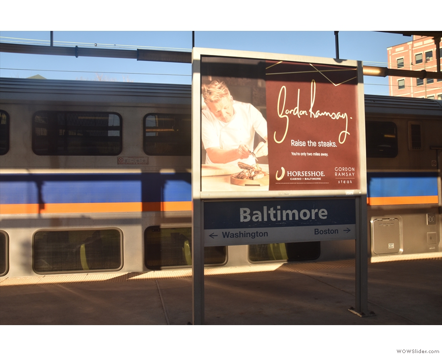 And here it is, Baltimore station...