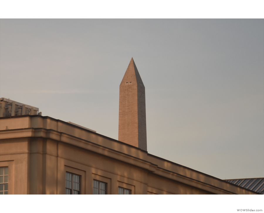 ... the Washington Monument, towering over the US Department of Agriculture (I think).