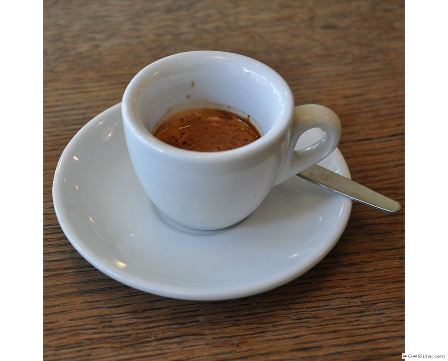 Shrewsbury Coffeehouse: happy staff and nice Has Bean coffee -  a winning combination!