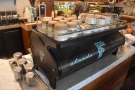 Finally, at the end of the counter, there's the La Marzocco Strada espresso machine...